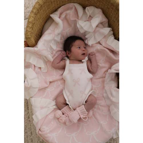 SUMMER BOW FRILL ROMPER | MILK