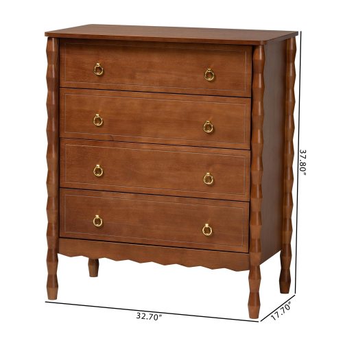 Seamus 4-Drawer Chest with Carved Bobbin Frame