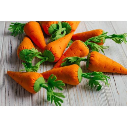 Carrot play food (felt food, vegetables, pretend play kids kitchen, plush toy, cooking toys, doll fake food, farmers market for baby)