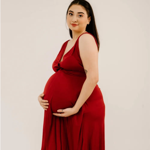Juliet Labor & Postpartum Gown in Crimson-Limited Time – Lila