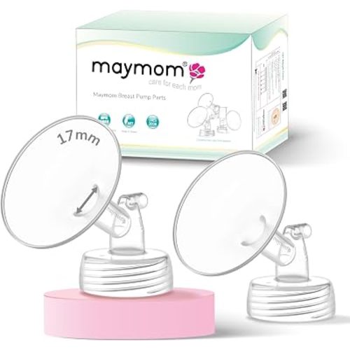 Maymom 2x17 mm Wide Neck Pump Parts Compatible with Spectra S1/S2 Pumps; Incl Wide Mouth Flanges; Not Original Spectra Flange Shield (Two Small Flanges)