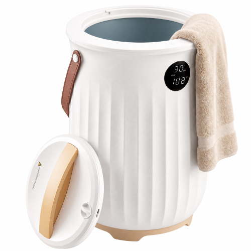Beddle Towel Warmer for Bathroom with LED Display, Luxury Bucket Towel Warmer with Adjustable Timer & Auto Shut-Off, Fits Oversized Towels and Blankets, Beige