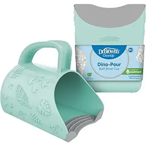 Dr. Brown's CleanUp Dino-Pour Baby Bath Rinse Cup, Tear-Free Rinsing for Babies and Toddlers, BPA Free