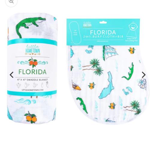 Gift Set: Florida Baby Muslin Swaddle & Burp Cloth – Little Hometown