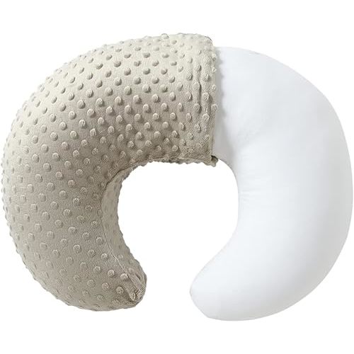 Baby Nursing Pillow and Body Positioner with Premium Slipcover for Breastfeeding for Baby Boys and Girls, Feeding Pillow with Breathable Comfortable Pillowcase (Tidal Foam)