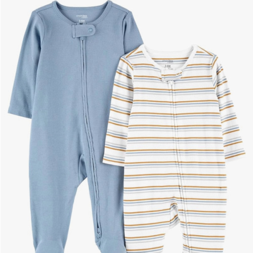Simple Joys by Carter's unisex baby 2-pack 2-way Zip Textured Sleep and Play