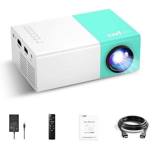Projector Mini Portable Outdoor Movie Projectors, LED Pico Video Projector for Home Theater Film Projectors, Compatible with Smartphone/ Tablet/ Laptop/ TV Stick/ PS/ USB