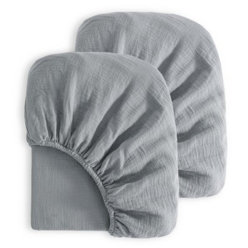 2 Pack Cotton Crib Sheets, Double-Layer Soft Fitted Sheets for Crib & Toddler Mattresses - NTBAY