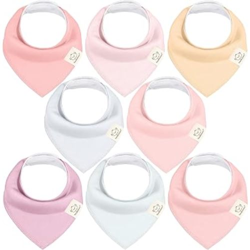 KeaBabies 8pk Organic Baby Bandana Bibs for Drooling and Teething, Callisto