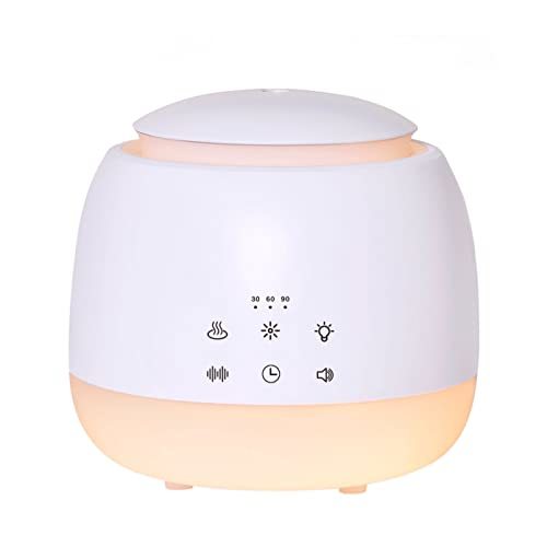 Vonokee Sleep Sound Machine with Diffuser,Aromatherapy Essential Oil White Noise Machine,Mist Humidifier with 7 LED Color Lights,10 Soothing Sounds,Night Light,Timer, Waterless Auto Shut off(White)