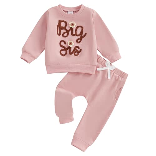 Big Sister Little Sister Matching Outfits Toddler Girl Sweatshirt Pants Set