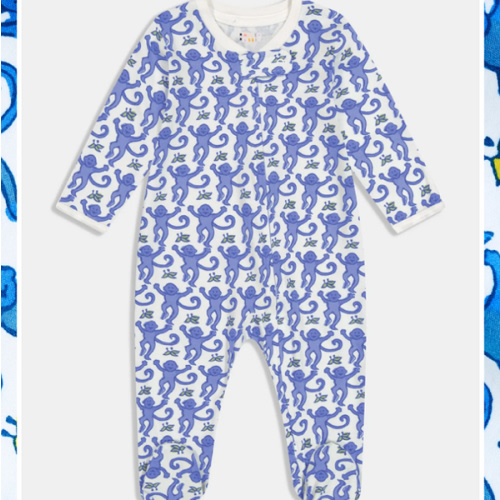 Infant Monkey Zipper Footie