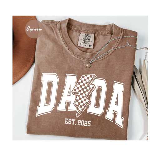 Comfort Colors® Custom Dada Checkers Shirt, Retro Dad Shirt, New Dad To Be, Father's Day Gift, Birthday Gift For Dad, Dada Gifts,Baby Shower