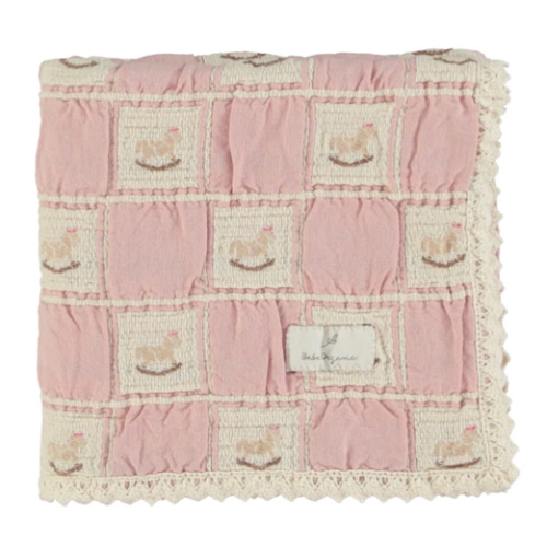 Blush Rocking Horse Patchwork Blanket