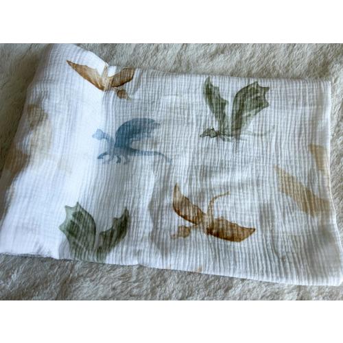 Minky Neutral Dragons Muslin Swaddle