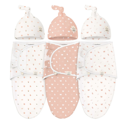 3-Pack Soothe Swaddle Wraps with Knot Hats