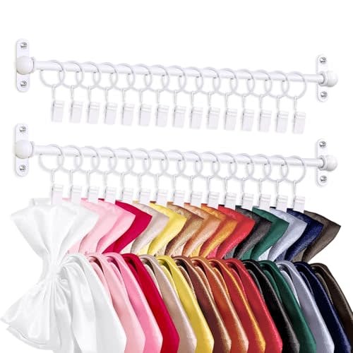 Bow Holder for Girls Hair Bows, Ribbon Hair Clip Oraganizer Hair Barrettes Storage for Women,Wall Hanging Alligator Clip Hair Accessories Organizer Bedroom College Dorm Decor (White-2pcs)