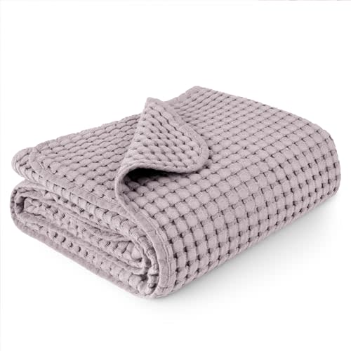 Konssy Waffle Baby Blanket for Boys & Girls, Soft Newborn Swaddle Blanket | Waffle Knit, Cozy Crib Blanket Neutral for Nursery, Stroller Toddler Bed, Machine Washable, 41" x 37"(Purple)