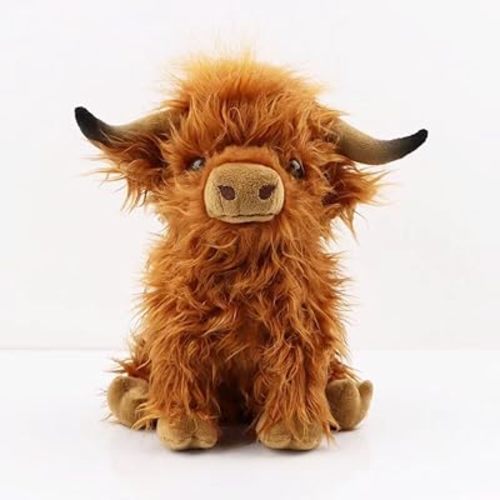 Highland Cow Stuffed Animal Cute Highland Cow Plush Doll Toy 10 inch for Girls Boys Christmas (highlandcow 25cm)