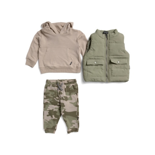 Infant Boys 3pc Vest Hoodie And Pants Set | Baby Boys (0-24m) | T.J.Maxx