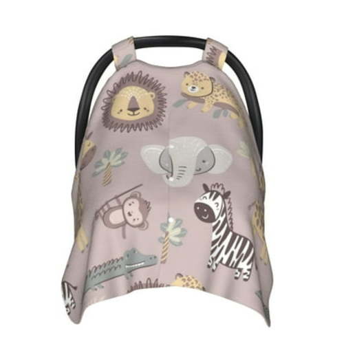 Nursing Cover for Breastfeeding Safari Animals Soft Infant Car Seat Cover Baby, Breathable Stroller Cover