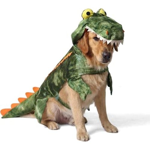 Large Dog Halloween Crocodile Dinosaur Costume Outfits Cosplay,XXL