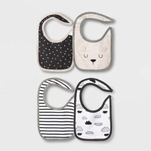 Baby 4pk Bib - Cloud Island™ Black/white
