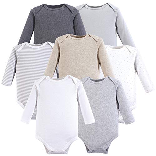 Hudson Baby Unisex Baby Cotton Long-sleeve Bodysuits 7-pack
