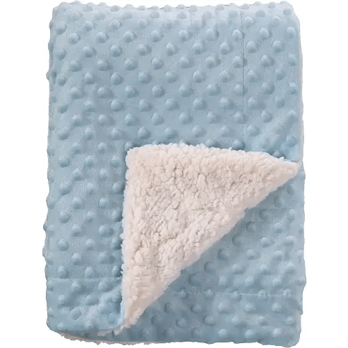 CREVENT Cozy Soft Warm Sherpa Baby Blanket for Infant Toddler's Crib Cot Stroller Gifts for Baby Boys All Season Use (30"X40" Blue dot)
