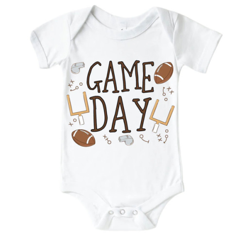 Game Day Neutral Graphic Bodysuit & Kids Tee | White