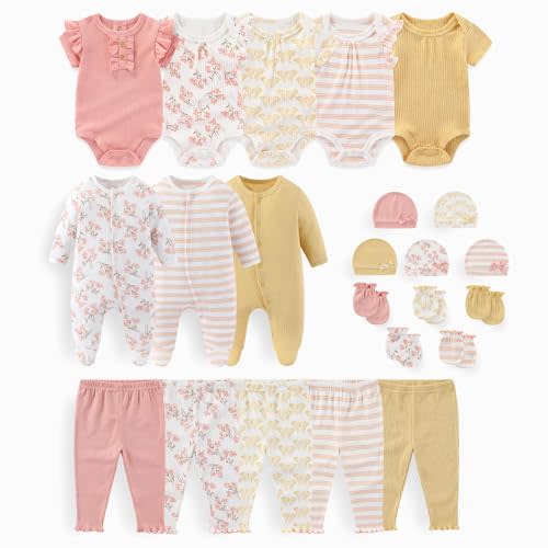 JELYLOVE Unisex Baby Boy Girl Clohtes Pants Sets 23 pack Cotton Casual New born Clothing Comfort Infant Birthday Outfit