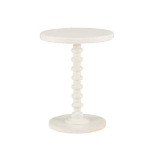 Spencer 17 in. Off White Round Wood End Table
