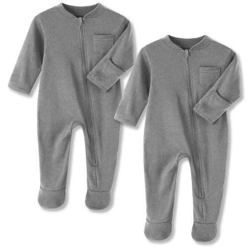 Eleven's Kingdom Baby Kids Sleep and Play,Baby Cotton Pajamas with Mitten Cuffs, 2 Way Zipper Footed Sleeper 0-12 Month