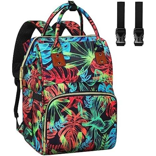 HABOPET Diaper Bag Backpack Multi-Function Baby Bag With Large Capacity and Insulated Pockets Diaper Backpack Organizer Bag for Mom/Dad, Leaf