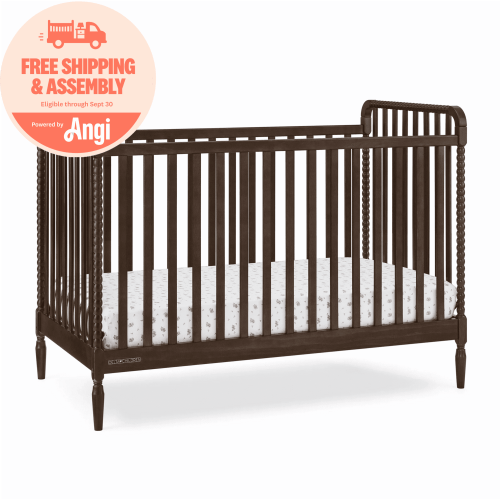 Delta Children Lily 4-in-1 Convertible Crib - Greenguard Gold Certified, Walnut Espresso