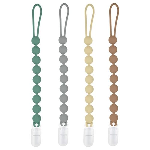 Silicone Pacifier Clip Holder, 4 Pack