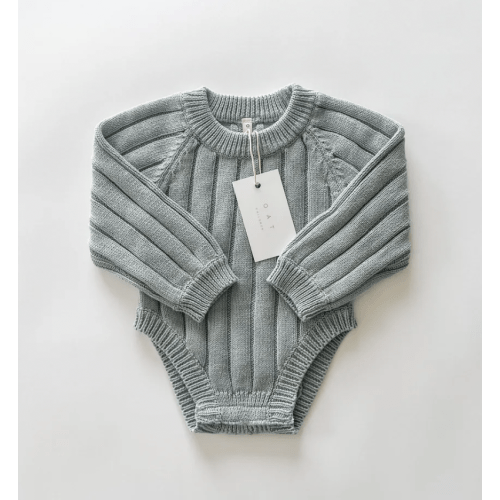 Oat Co - Wide Ribbed Knit Onesie ‘Fog’