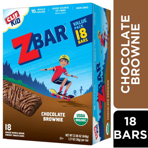 Zbar Chocolate Brownie Flavor Soft Baked Snack Bars, Organic Granola Bars, 18ct