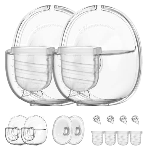 Wearable Breast Pump Parts Compatible with Nuliie S32, Mammanuwa, 2 Sets | Include Duckbill Valve, Silicone Diaphragm, 24mm Flange, Milk Collector Cup