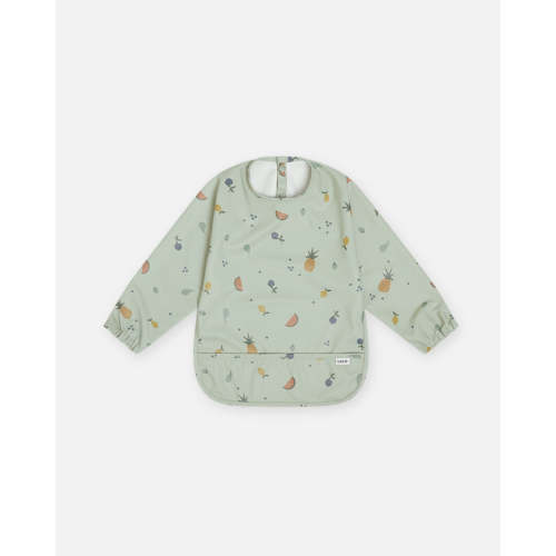 Smock Bib  / Fruit Print Sage / 6mo - 2yrs