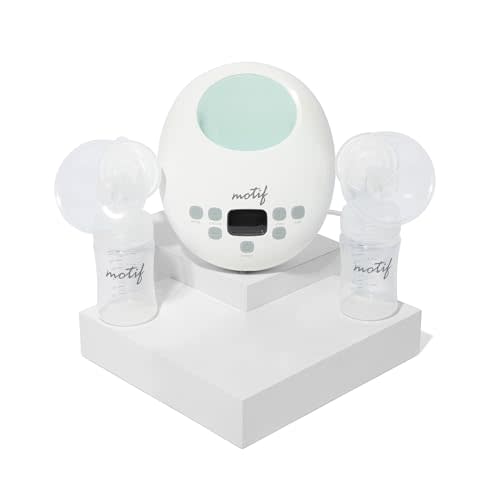 Motif Medical Luna Double Electric Pump Corded | Powerful Hospital-Grade Stimulation - Quiet Night Pumping Performance - Bright Built-In Led Ambient Lamp - Hands-Free Motor