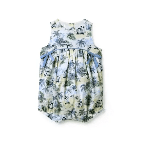 Baby White Surf Toile Disney Mickey Mouse Surf Toile Baby Romper by Janie and Jack