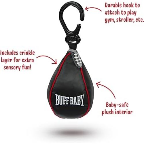 Genuine Fred BUFF BABY Speed Bag Crinkle Toy, Hanging Toy for Play Gym and Stroller, Engaging and Sensory Rich Toy, Fun Gift for Fitness Enthusiast and New Parents, Unique Gift