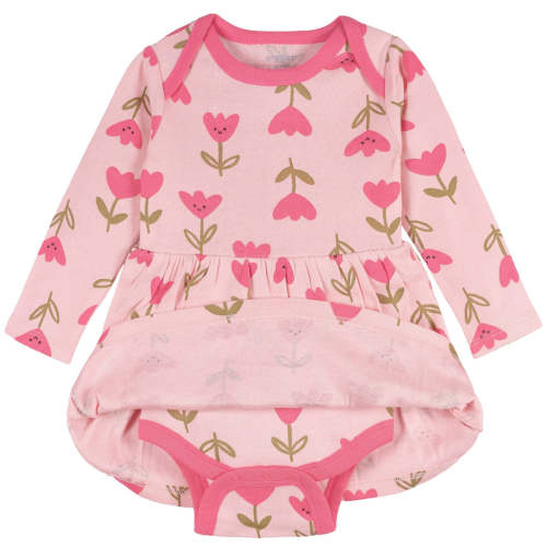 Baby Girls Pink Tulips Bodysuit Dress – Gerber Childrenswear