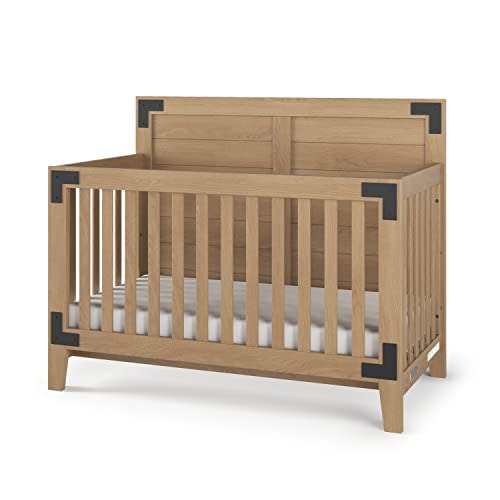 Child Craft Lucas 4-in-1 Convertible Crib, Baby Crib Converts to Day Bed, Toddler Bed and Full Size Bed, 3 Adjustable Mattress Positions, Non-Toxic, Baby Safe Finish (Nutmeg)