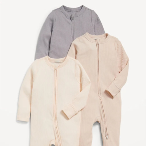 2-Way-Zip Sleep & Play Footed One-Piece 3-Pack for Baby