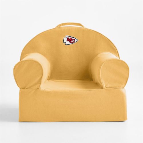 NFL Kansas City Chiefs Small Savannah Yellow Organic Cotton Kids Lounge Nod Chair