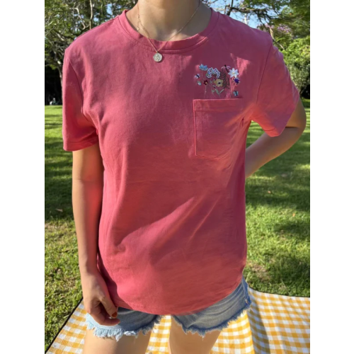 Berry Embroidered Flower Pocket Nursing T-shirt – Giftifymama