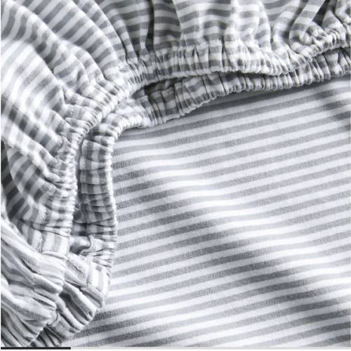 Comfy Tee Whisper Stripe Blue 100% Organic Cotton Jersey Baby Crib Fitted Sheet
