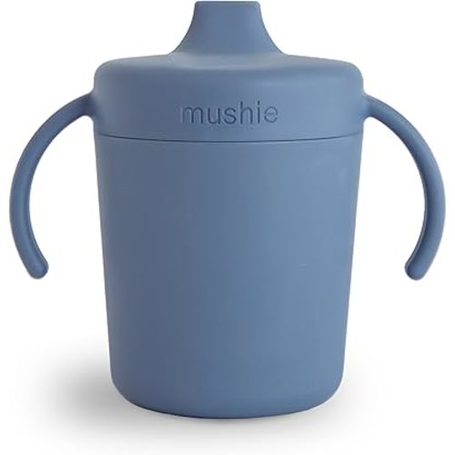 mushie Trainer Sippy Cup | Made in Denmark | Leak Resistant Twist-Off Lid & Handles | 6 Months + (Twilight Blue)